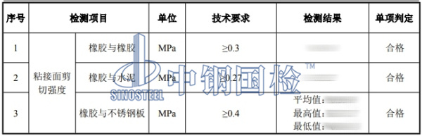 膠粘劑剪切強(qiáng)度檢測(cè)結(jié)果
